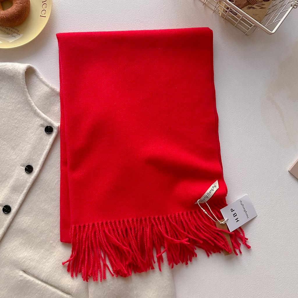 Winter Scarf For Women Cashmere Warm Solid Pashmina Blanket Wraps Female Thick Soft Bufanda Big Tassel Shawl Long Poncho Echarpe