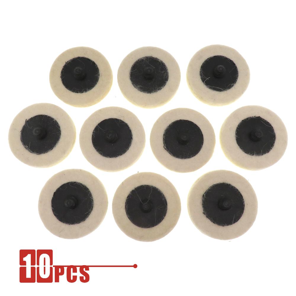 2Inch 50MM Wool Felt Polishing Discs Round Wheel 1/10/12/22Pcs with 1/4" Shank Disc Holder for Polishing Variety Surface
