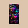 Y2K Glowing Hearts Mobile Phone Case for iPhone 17 16 15 14 13 12 11 X XR XS Air Pro Max Plus Mini Clear Colorful Cover Luxury