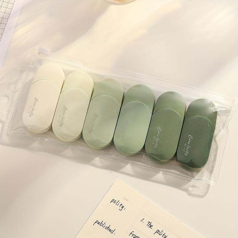 

6 шт. корректирующая лента с нежным стилем, высокая красота, корректирующая лента для девочек с бесшумной и простой милой Интернет-красной волшебной газовой коррекционной лентой Gradient Green 6pcs