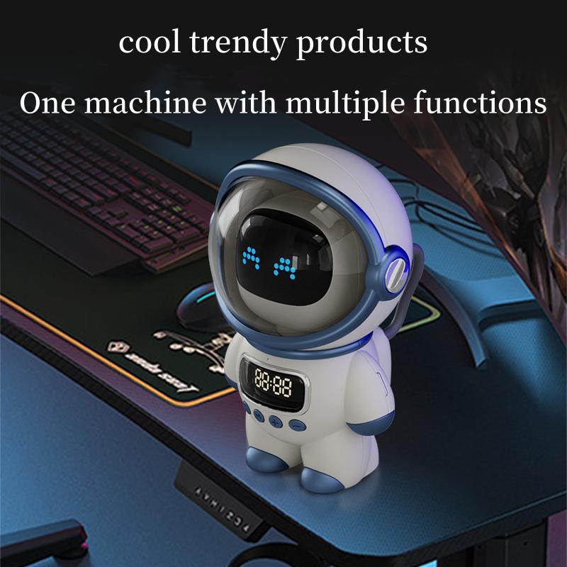 New portable wireless audio speaker, Smart Astronaut Bluetooth speaker with nightlight, FM radio, subwoofer, music speaker