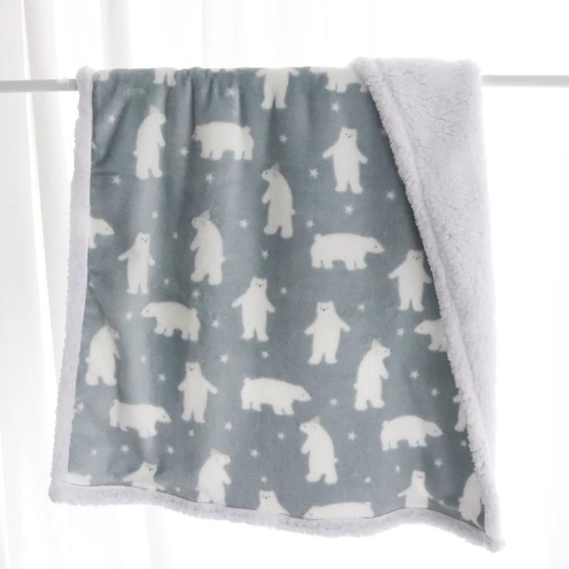 

Детские одеяла Толстый флис Термальное Постельное белье для новорожденных Пеленка Обертка Квилт Одеяло для детской коляски для новорожденных мальчиков девочек 75x100cm