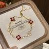 High-End Zircon Floral Heart Bracelet - Luxurious Sparkle for Women