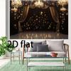 Black Gold Stage Curtain Tapestry, Chandelier Starlight Background Cloth, Party Prom Backdrop