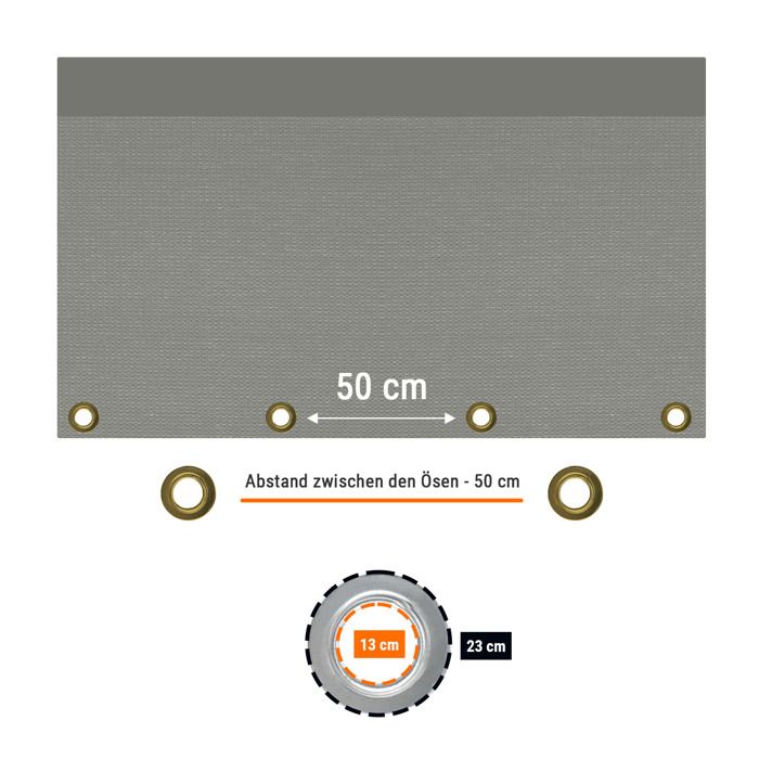 Bâche de protection 280g/m², grise 10x12 (120m²), bâche étanche, résistante