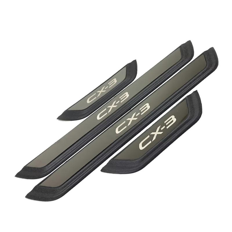 For Mazda CX-3  Car Accessories Door Plate Sill Protector Scuff Cover Trim Auto Threshold Stickers Styling 2017