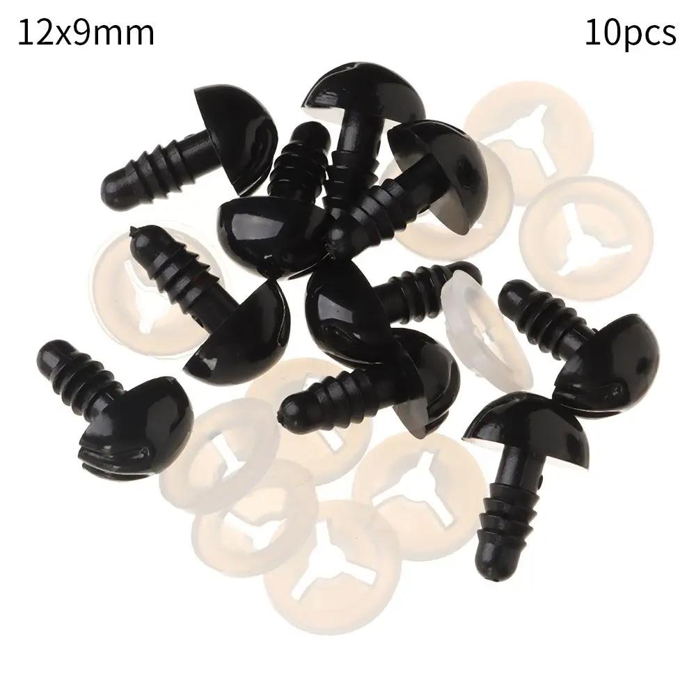10Pcs Plastic Black Oval Safety Noses Doll Animal Dog Noses for Bear Stuffed Toys DIY Craft Wool Felting Accessories