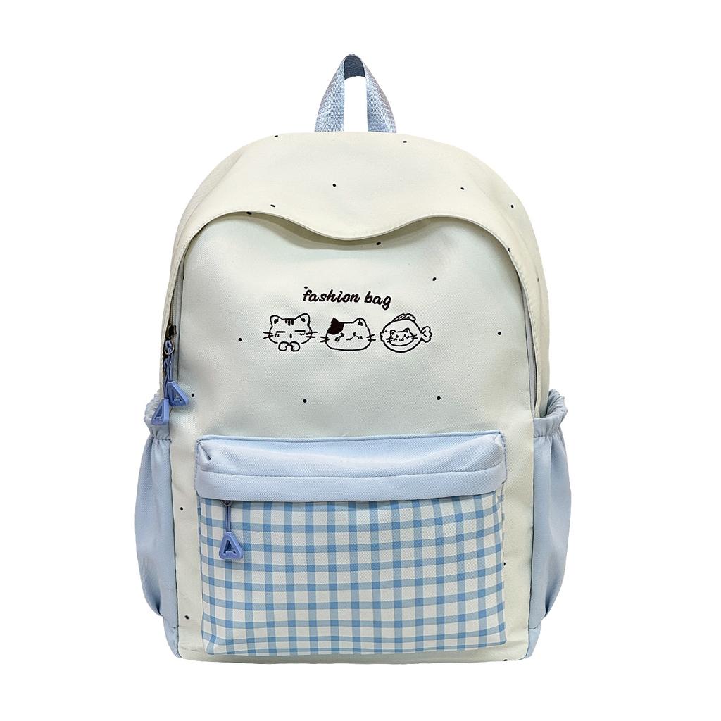 Schultasche Schüler Schultasche Kariert Farbkombination Schultasche Mädchen Mittel- und Oberschüler Rucksack mit großem Fassungsvermögen Studenten Klein