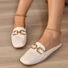 New Metal Buckle Bag Head Slippers, Women's Lazy One-pedal Fashionable and Simple Women's Cool Slippers