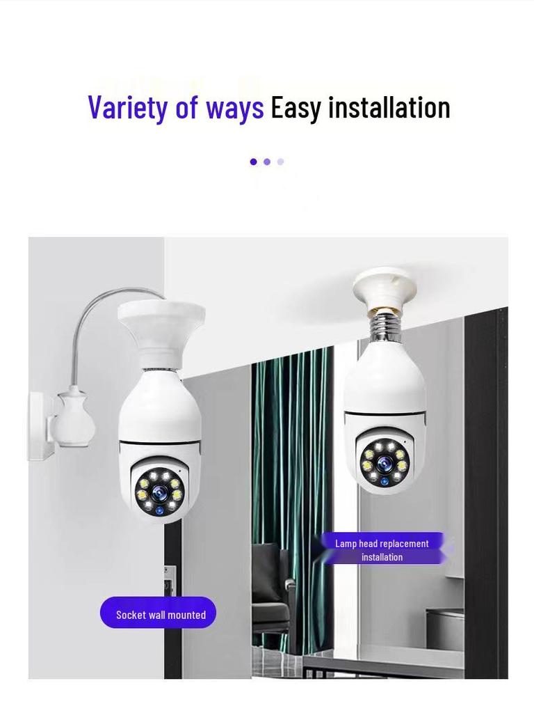360° Panoramic HD WiFi Bulb Camera E27 Lamp