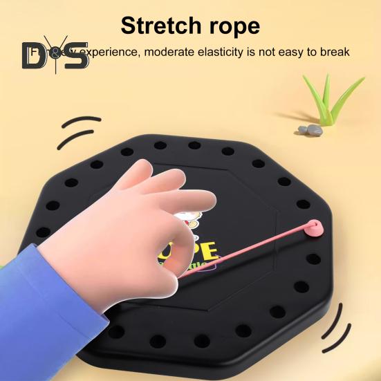 1 Set Kids Rope Untangling Game Twisted Rope Knots Challenge Board Game Logic Thinking Interactive Educational Elastic Rope Unhitching Toy