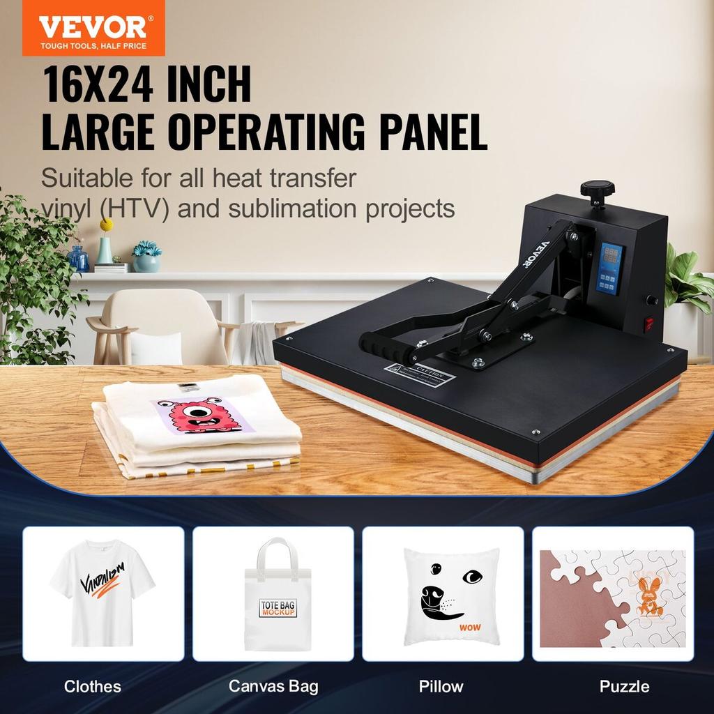 Heat Press Machine 16 X 24 In Sublimation Printer Transfer for DIY T-shirt