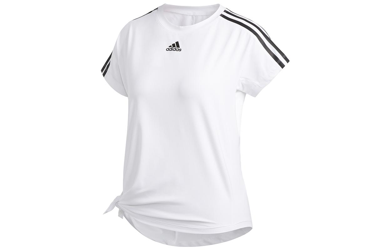 

Adidas T Shirts Women s White Crew Neck Moderate Straight Fit DX7529 XS