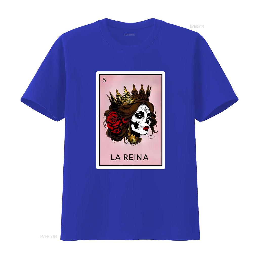La Reina Loteria T Shirt Mothers Day for Mexican Mom Latina Queen Party Vintage Washed Designer Clothes Fashion Breathable