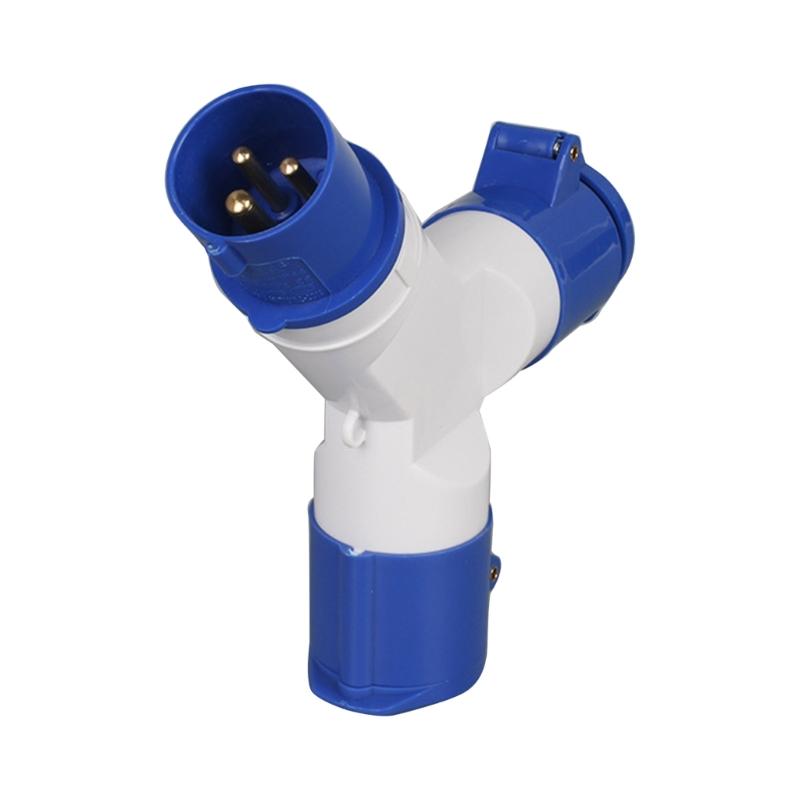 16A 2/3 Way Splitter Corrosion Resistant Electric Mains Hook Up Adapter for Caravans Motorhomes