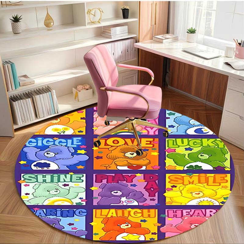 Care Bears Print Round Rug, Washable Floor Carpet, For Entryway Dorm Laundry Room Office Study, Home Decor Birthday Christmas Gift