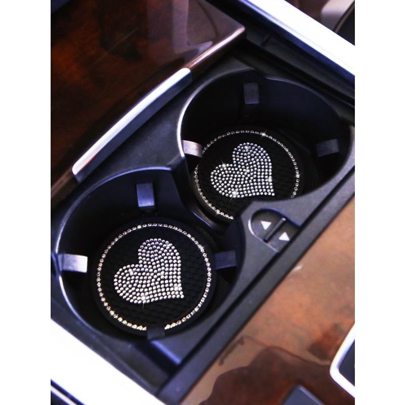 Rhinestone Heart Decor Car Coaster