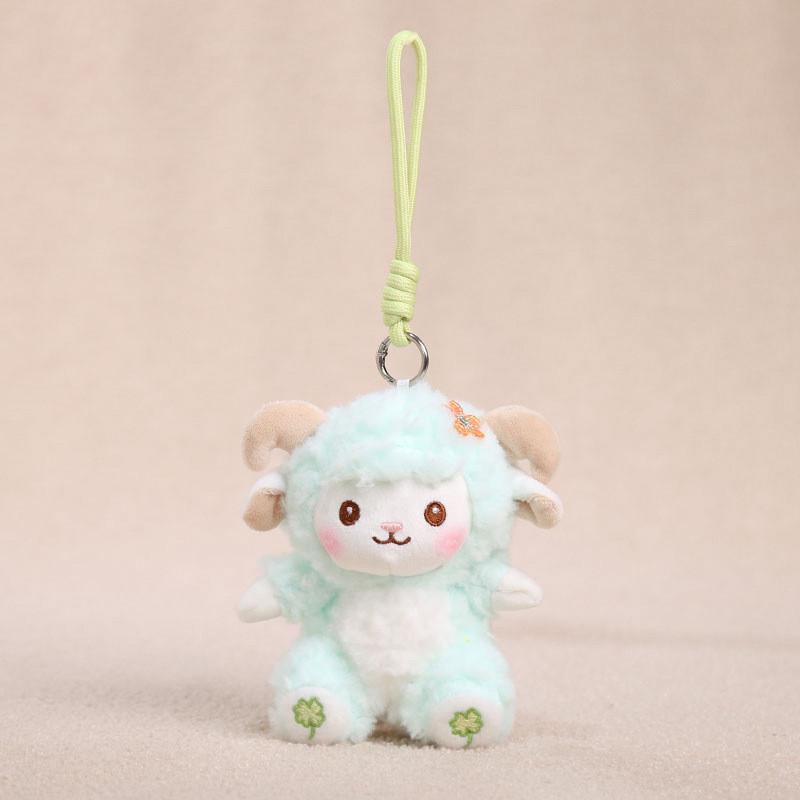 Colorful Small Sheep Plush Toy With Keyring For Bag Decoration And Gift