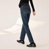 Xiangying Women's Retro Denim High-Waist Straight Jeans