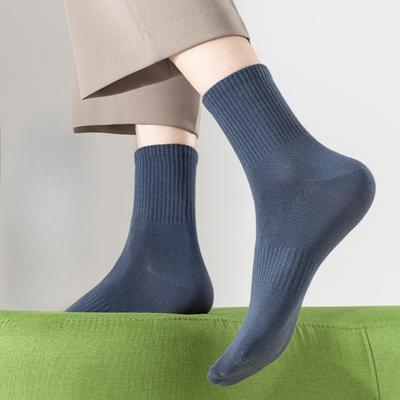 Reine Baumwolle Herren Dünne Antibakterielle und Desodorierende Halbhohe Socken für Alle Vier Jahreszeiten, Frühling und Sommer, Einfarbige Halbhohe Socken