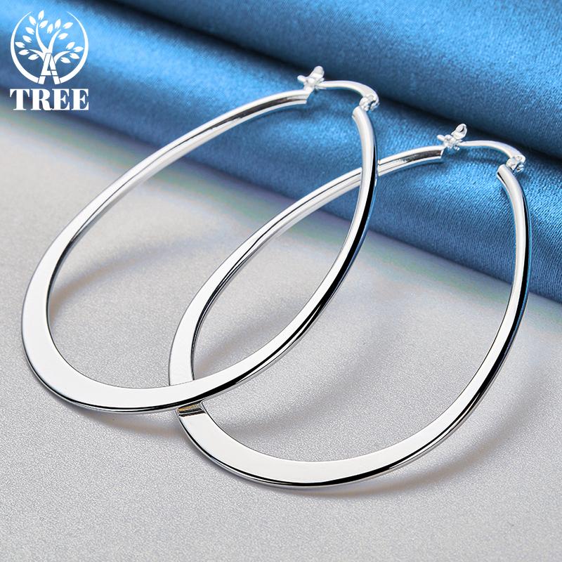 Bijuterii cercei cerc neted din argint 925