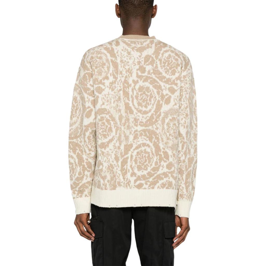 VERSACE Sweaters Men's Beige Crew Neck Moderate Other 1013400-1A09516-1KD40