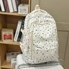 Multi-compartment Bow Pattern School Bag Multi-pocket Rucksack Floral Print Backpack  Travel