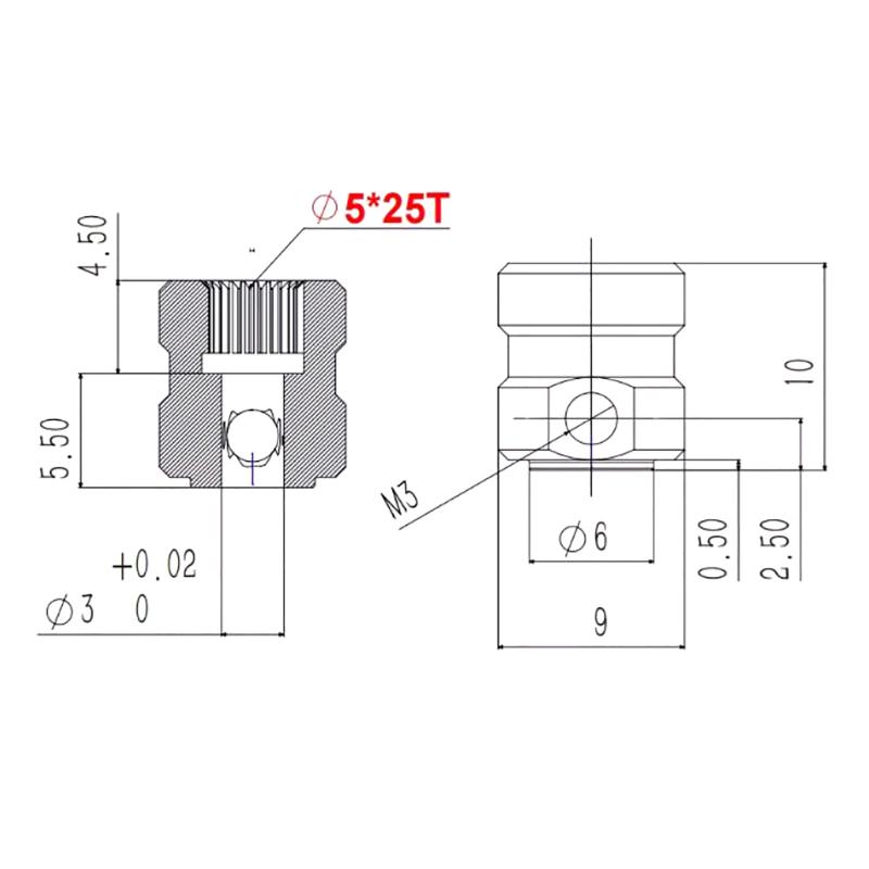 Aluminum Alloy Lz02 5*25T Standard Steering Gear Coupling For Spool 4Mm Shaft For Diy Models Hobby