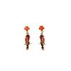 Vintage Fashion Court Bird Flower Colored Parrot Earrings Personality Trend Niche High-End Earrings
