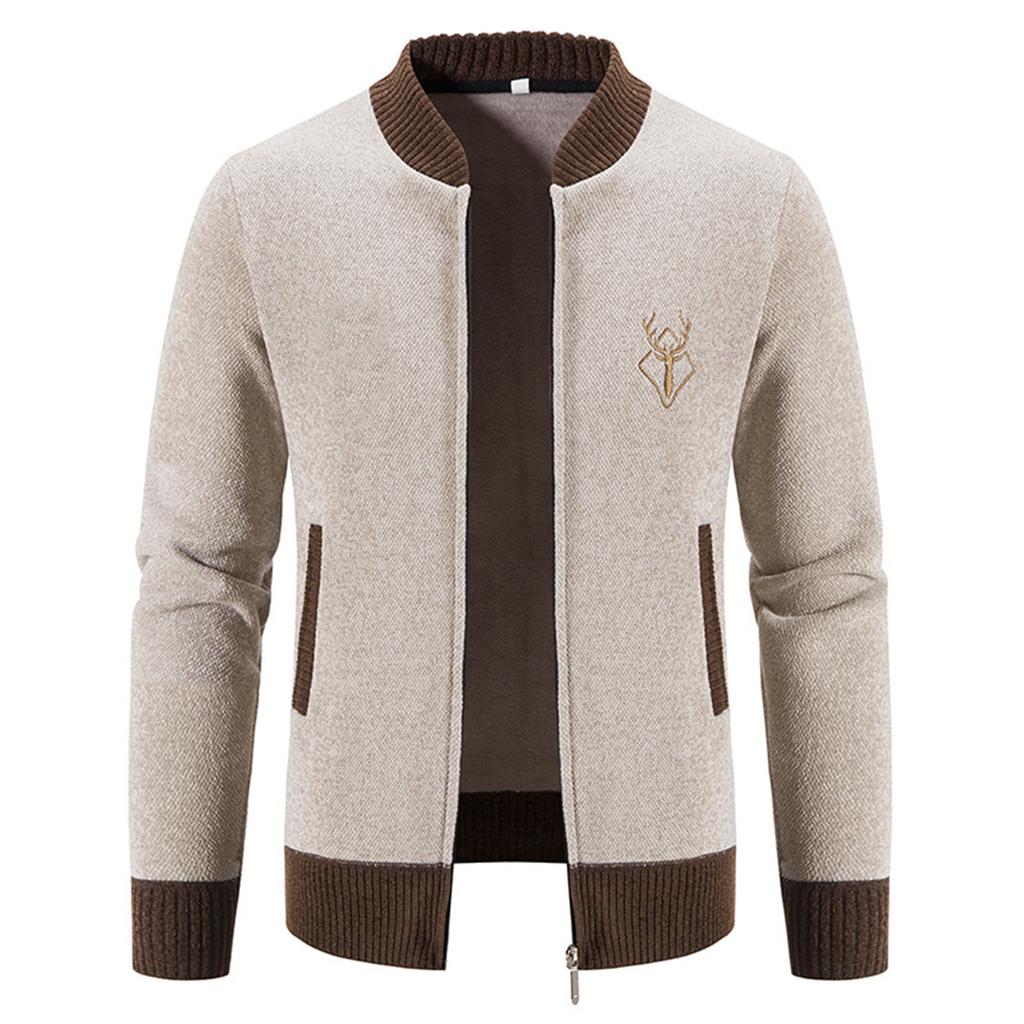 Men's Fashion Leisure Long Sleeve Warm Solid Color Hooded Jackets Tops