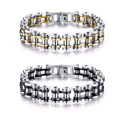 Pulsera de cadena de motorista de acero inoxidable, pulsera para hombre, cadena de eslabones, pulseras estilo bicicleta de motocicleta, brazaletes Punk de moda, joyería