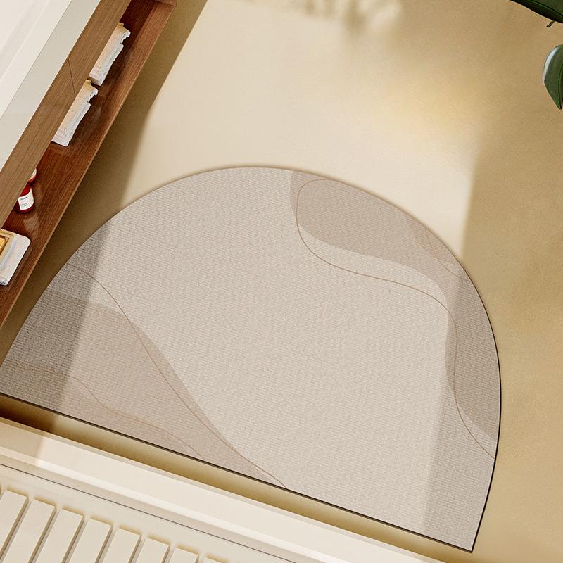 Wasabi-Wind Halbkreisförmige Badezimmer-Fußmatte Diatomit-Schlamm Wasserabsorbierende Fußmatte vor der Badezimmertür Schnelltrocknende und Rutschfeste Fußmatte