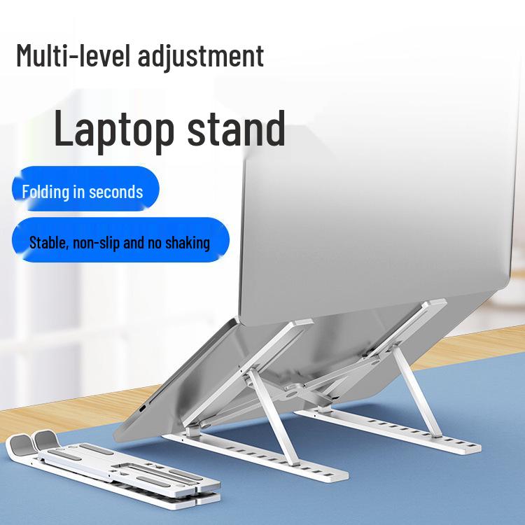 Foldable Plastic Laptop Stand with Cooling & Storage