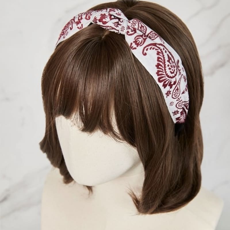 MAIA Paisley Hairband - Knotted Wine