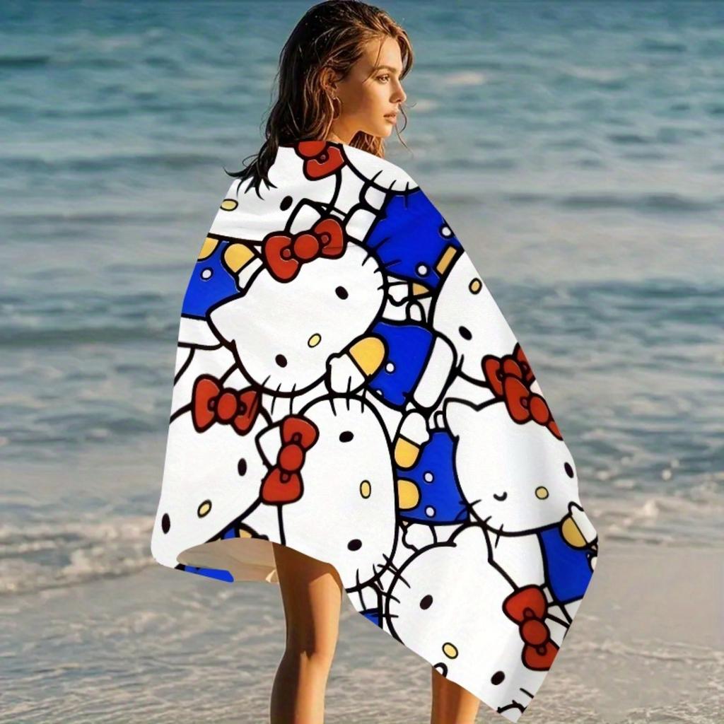 1pc for hello kitty Beach Towel,Fashionable Water-Absorbent Quick-Drying Single-Piece Large-Sized Beach Towel