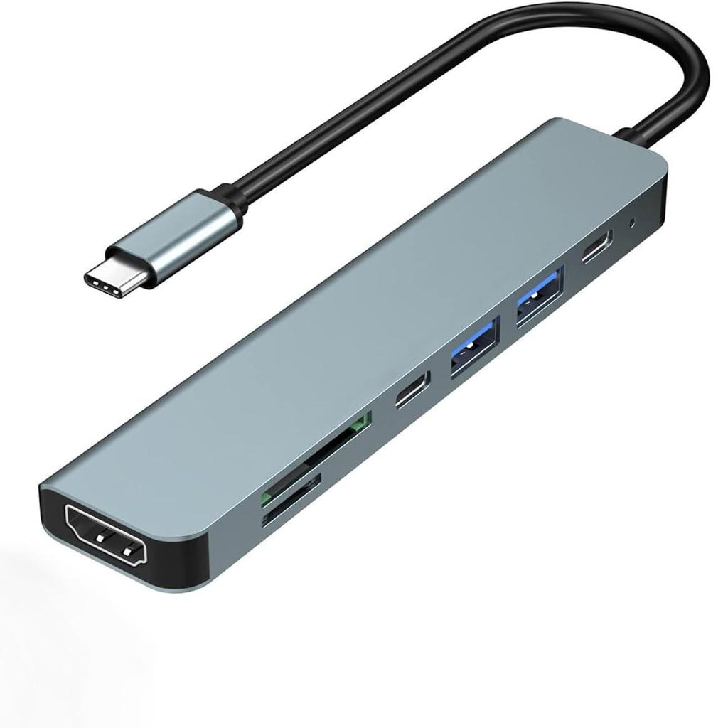 USB-C Type-C Hub with 4K HD, PD Charging, and 7-in-1 Multi-Port Expansion
