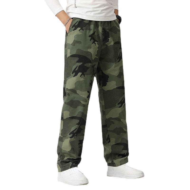 Men's Cotton Large Size Work Pants Men's Casual Straight Camouflage Work Pants Men's Fall Large Size Cotton Pants