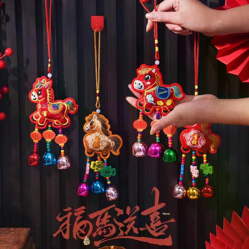 2026 New Year Of The Horse Chinese Style Incense Packet Bell Pendant Chinese Red Chinese Zodiac Incense Packet Tassel Pendant