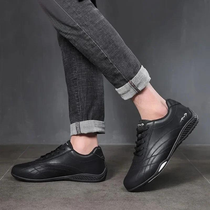 Pantofi sport pentru bărbați, pantofi sport din piele, pantofi sport cu lace-up, pantofi sport formali antiderapanți, pantofi sport pentru bărbați