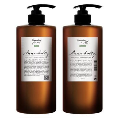 Anna Holtz Sunscreen & Makeup Perfect Foam Cleansing & Cleansing Milk 2-Piece Large Size 1000ml Set, 1 Pcs