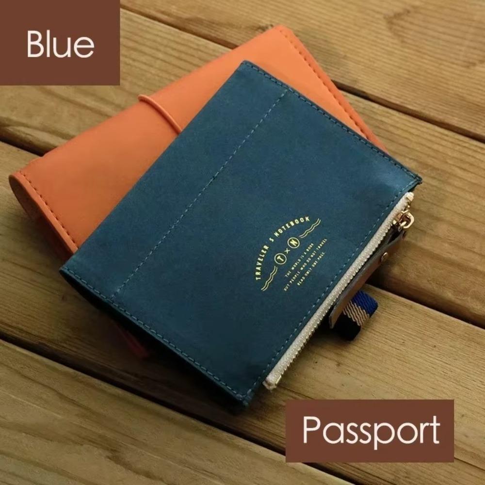 

Washed Kraft Paper Bill Pocket Multiple Colors Pen Case Stationery Storage Bag Passport Blue