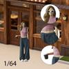 1/64 Miniature Girl Figure People Simulation Tiny Model Realistic for Diorama