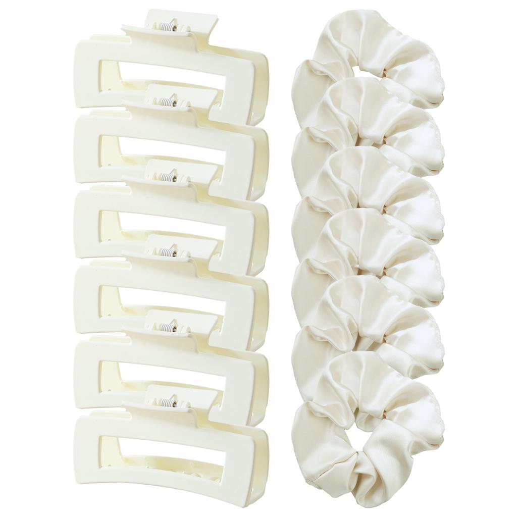 Matte Hair Clips for Women and Girls - Rectangle and Double Row Small Claw Clips for Thin/Medium Fine Hair - Nonslip Jaw Clips