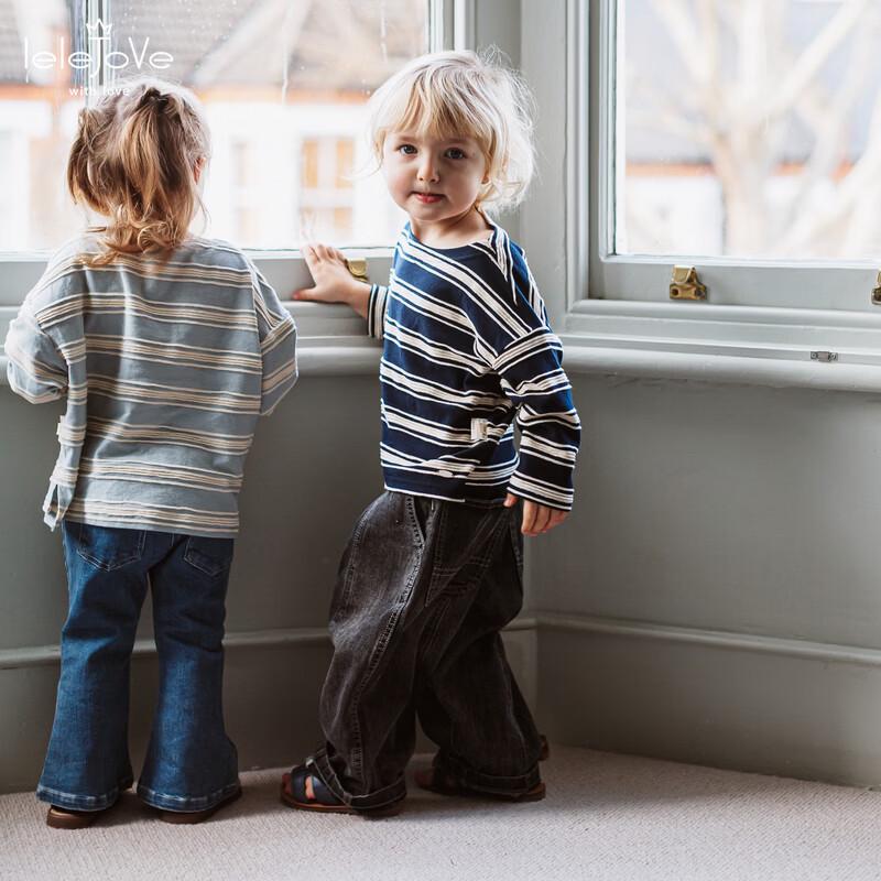 LELE JOVE Gestreiftes Langarm-T-Shirt für Kinder