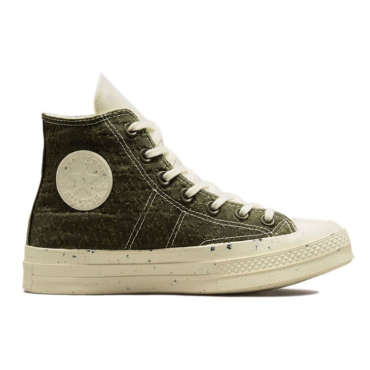 Converse 1970s Chuck Taylor All Star Casual Comfortable High Top Canvas Shoes Women sneaker White Olive-Green 571353C
