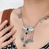 European and American Style Retro Personalized Coins Fringed Necklace Metal Long Sweater Chain Bohemian Ethnic Style Accessories Women