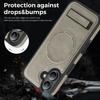 For iPhone 17 Case Compatible with MagSafe Kickstand Leather Phone Back Cover