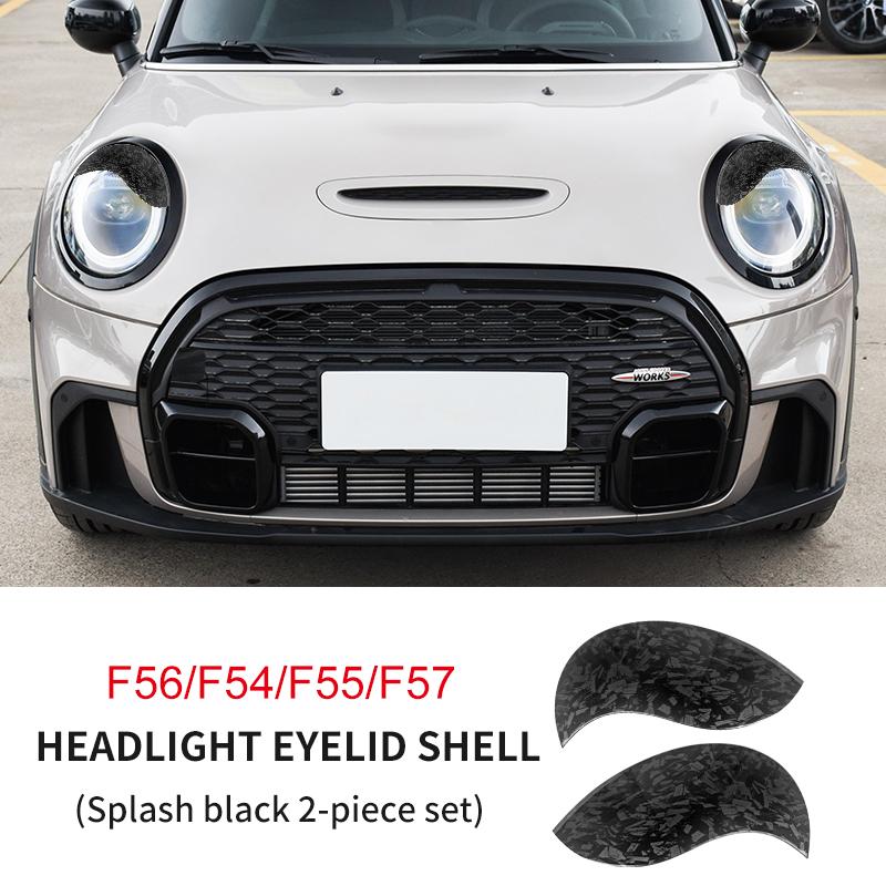 ABS Glänzend Und Matt Schwarz Farbe Wütendes Augenlid Für MINI Cooper F65 F66 F54 F55 F56 F57 R55 R56 R57 R58 R59 Auto-Scheinwerferaufkleber