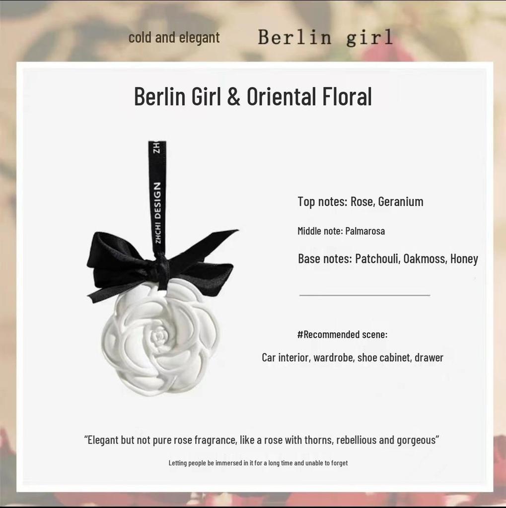 Camellia Gypsum Aroma Diffuser: Hanging Ornament for Wardrobe & Car Fragrance