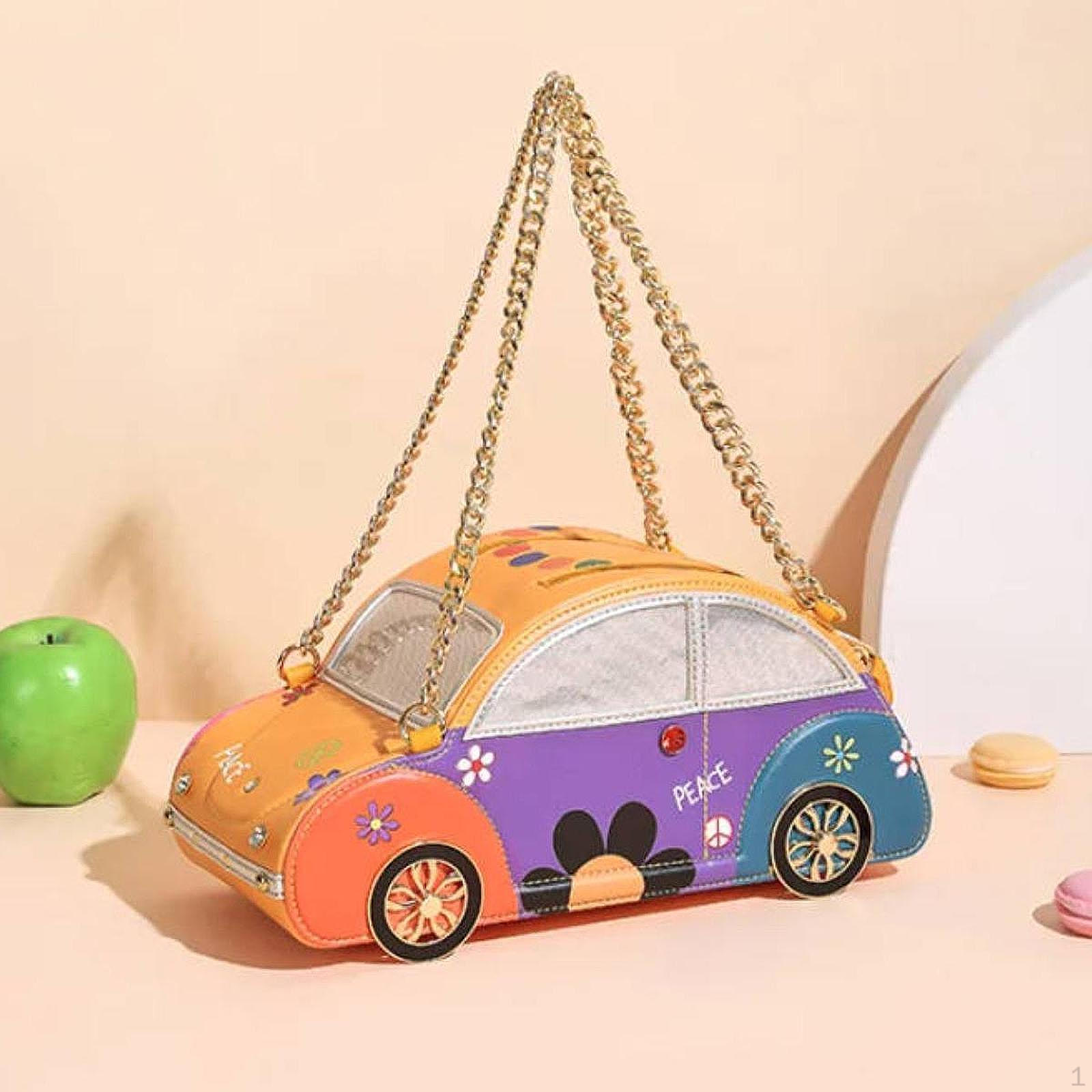 Сумка в автомобильном стиле для женщин аксессуаров сумочек для телефона дамских покупок ключей Yellow Car 4769₽